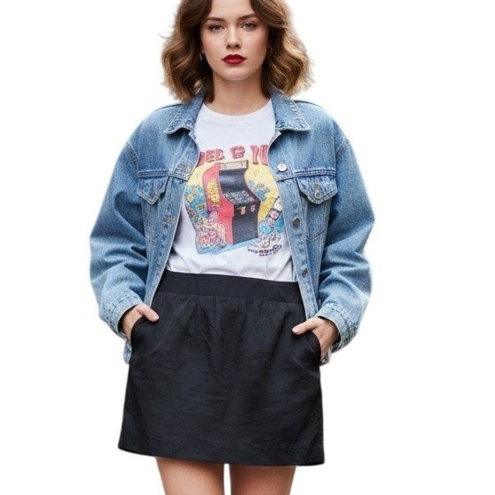 ANN TAYLOR LOFT Black Mini Skirt Size 6 Elastic Waist Pockets Casual NWT $80
